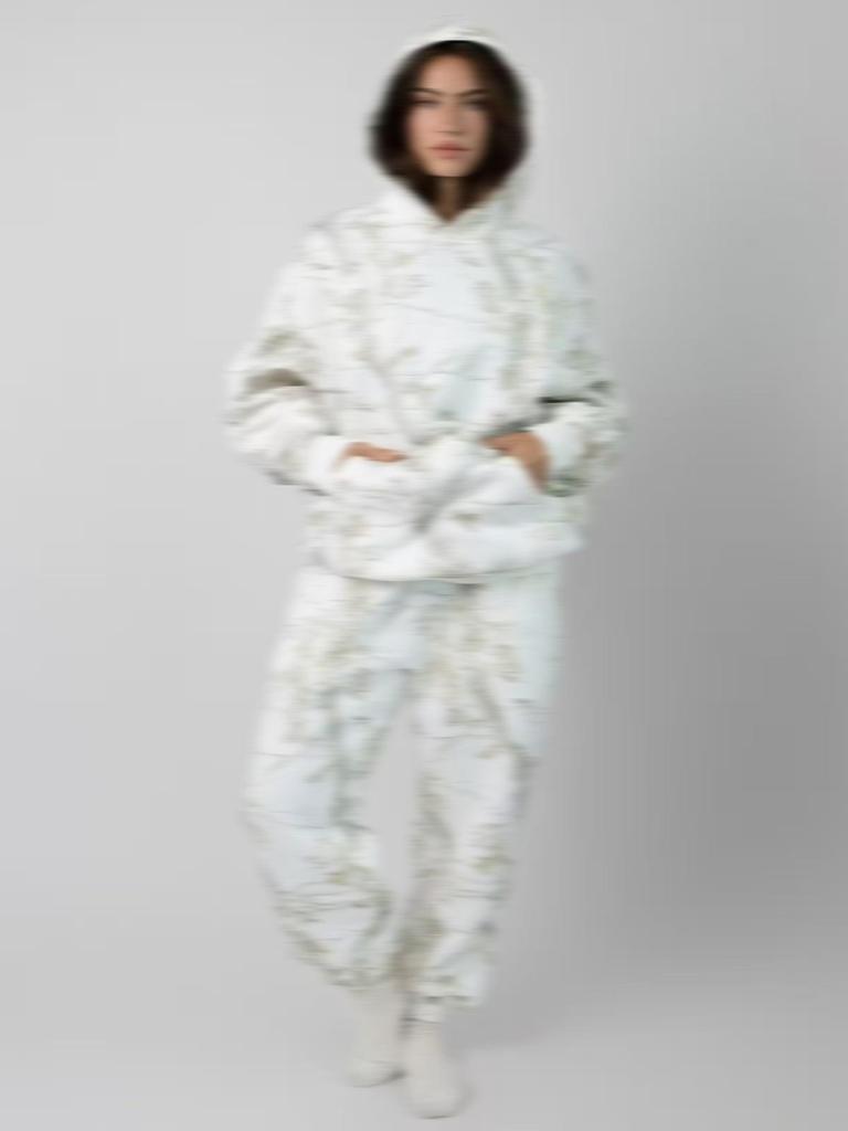 Autumn Unisex 3D Maple Leaf Print Hoodie with Patch Pockets
