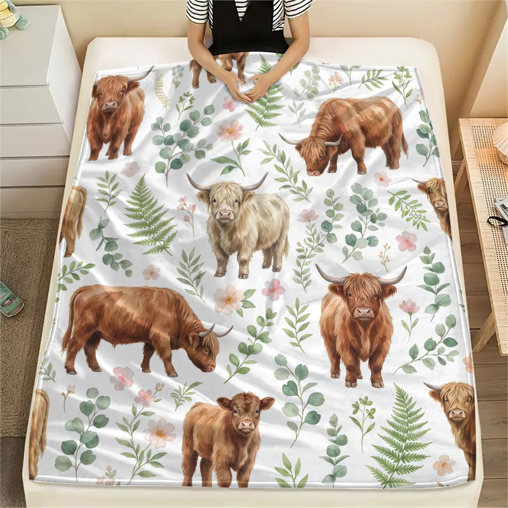 Frische Blumen Pferd Leopardenmuster Flanelldecke Hohe Qualität Bequem für Alle Jahreszeiten Heimdekoration Wärme und Komfort Perfekt für Weihnachtsgeschenke