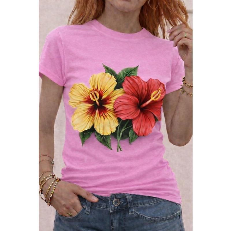 Women's T Shirt Print Graphic Animal Classic Short Sleeve Crew Neck Round Neck Regular Tops