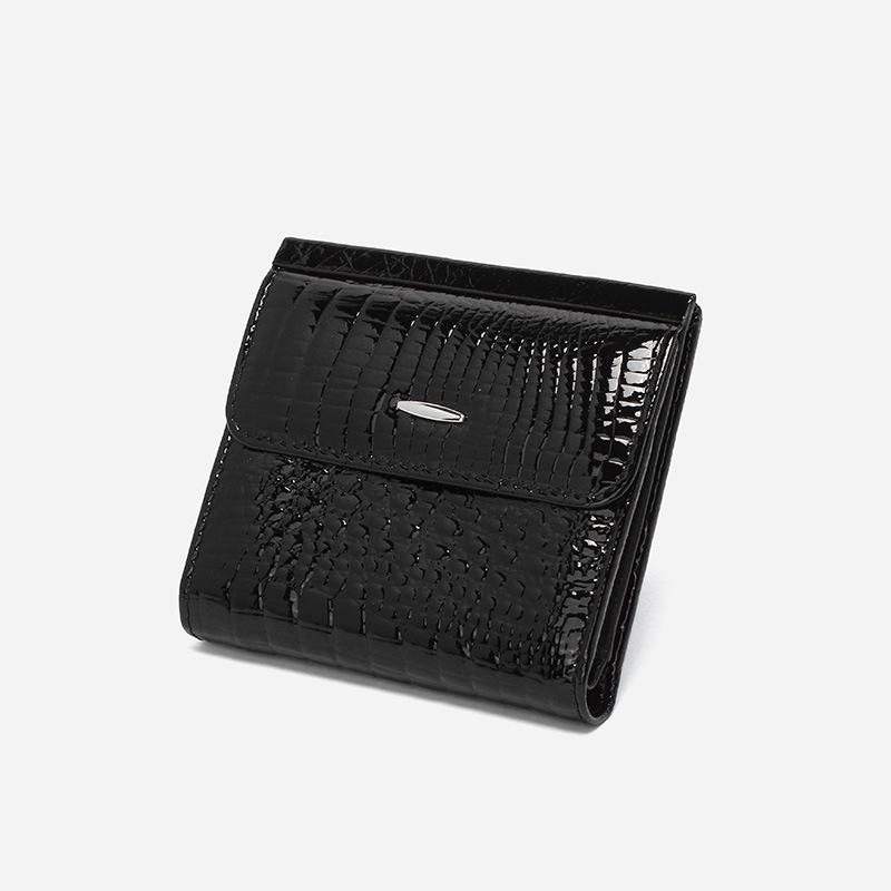 Genuine Leather Women's Short Wallet – Stylish Multi-functional Coin Purse with Magnetic Buckle and Card Holder