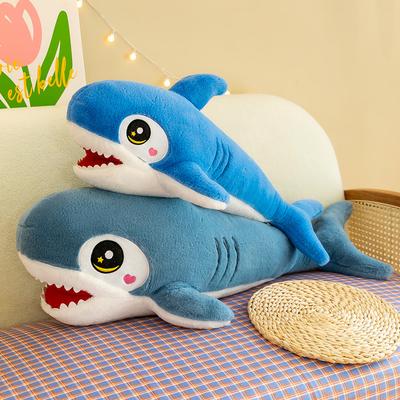 Cartoon Shark Throw Pillow Plush Toy Aquarium Shark Doll Long Rag Doll