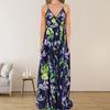 Boho Maxi Dresses for Women V Neck Sleeveless Casual Dresses for Women Floral Print Sundresses for Women Summer Dresses for Women