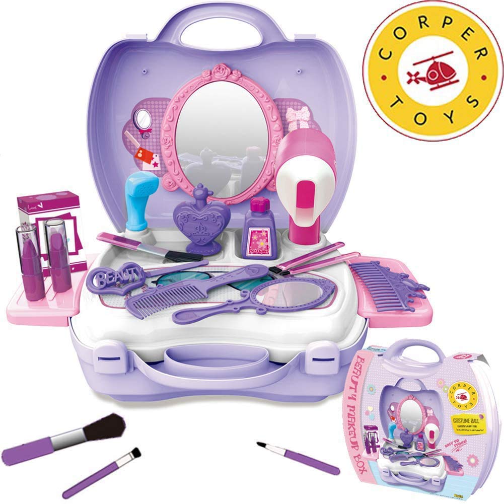 CORPER TOYS Makeup Toys Play House Makeup Set Toys Makeup Makeup Set Cosmetic for Girls Storage Trunk Set Christmas