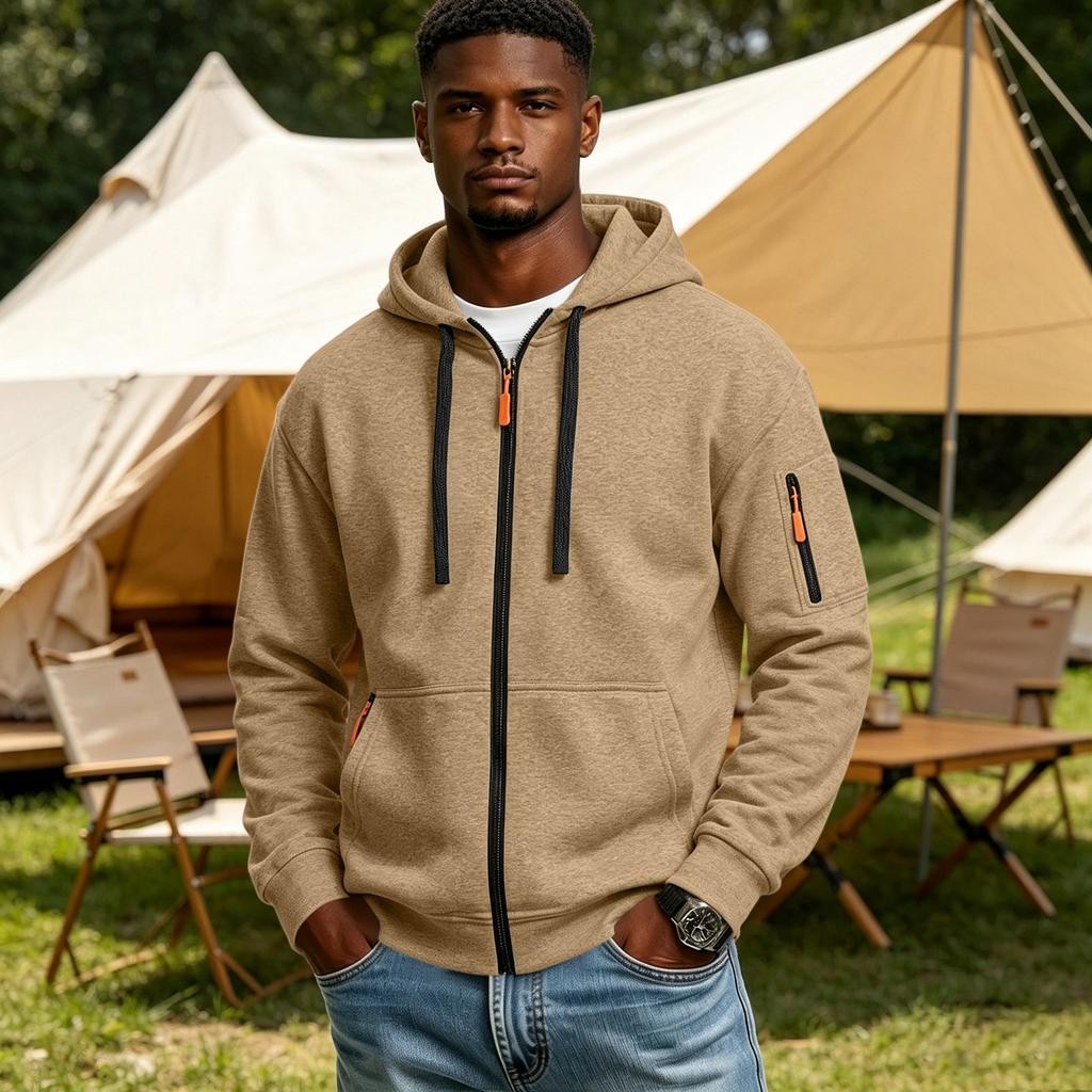 Men's Zip Up Hoodie with Pockets Casual Athletic Sweatshirt