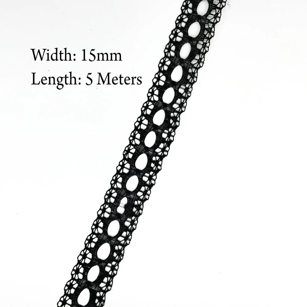 5 Meter Weiß Schwarz Spitzenband Sortierte Muster Borten für Geschenkverpackung Weihnachten Hochzeitsdekorationen DIY Basteln Nähzubehör