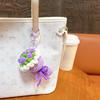 Handmade Crochet Flower Keychains Purse Bag Accessories Key Charm Car Keyrings Valentines Gift Bouquet Keychain Women