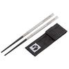CAPTAIN STAG (CAPTAIN STAG) SHIKA-BASHI Type-2 Portable Chopsticks, Jointed, Stainless Steel, Ebony Wood, with Storage Case, UH-3055