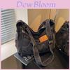 The Modsters Letter Embroidery Denim Single Shoulder Bag With Zipper Closure For Daily Use