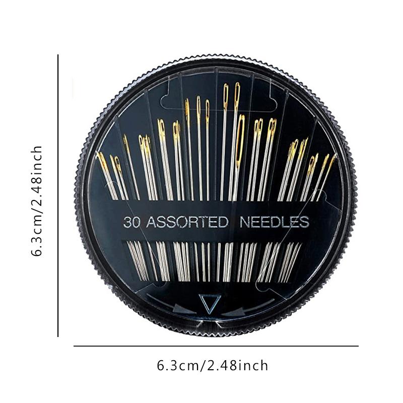 30 Stück/Karton Verschiedene Größen Nähnadel-Scheiben-Set 1/2/4 Kartons verfügbar Heim-DIY Handgemachtes Handwerk Sticknadel Näh-Gadgets ZYF
