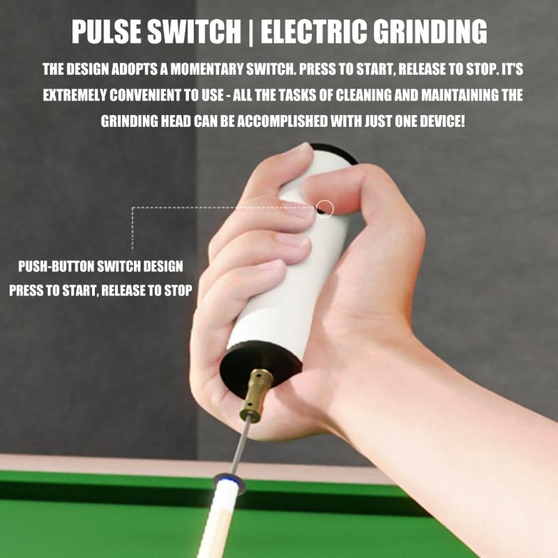 Electric Billiard Cue Tip Shaper Trimmer Grinder With Rechargeable Battery For Precise And Smooth Grinding Performances