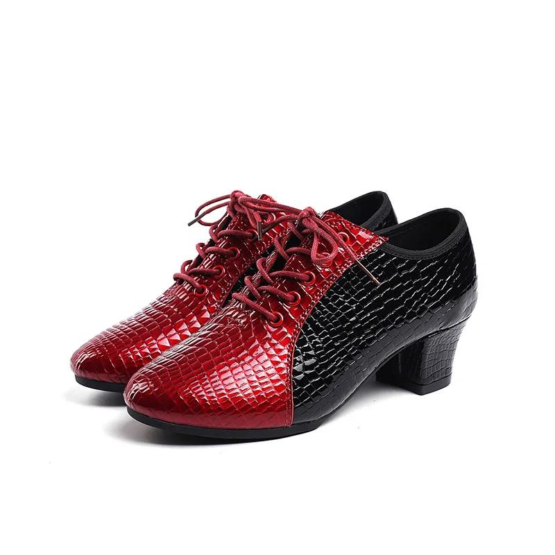 

Женские туфли для латиноамериканских танцев, женские, из коровьей кожи первого слоя, с каменным узором, на мягкой резиновой подошве, для баллад, бальных танцев, джаза, женские туфли 41