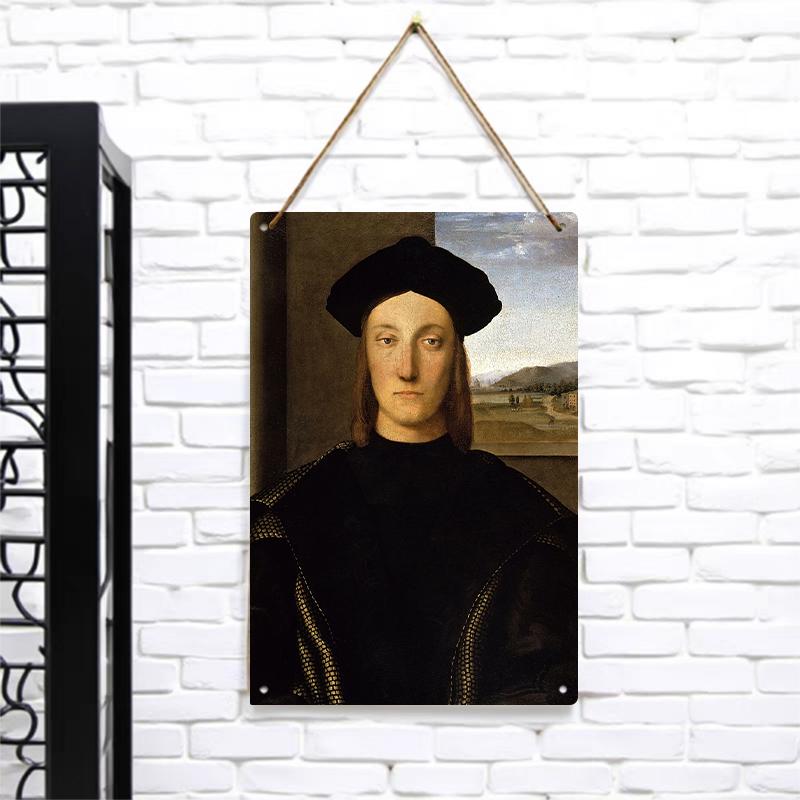 

Custom Vintage Metal Iron Painting Renaissance Portrait Art Wall Decor for Living Room Study 7.9x11.8In(20x30cm)