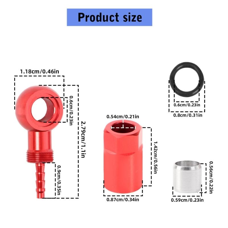 Precisions Machined Aluminum Brake Hose Oil Pipe And Barbs Fitting Set Suitable for Mountain Bike Hydraulic Disc Brakes
