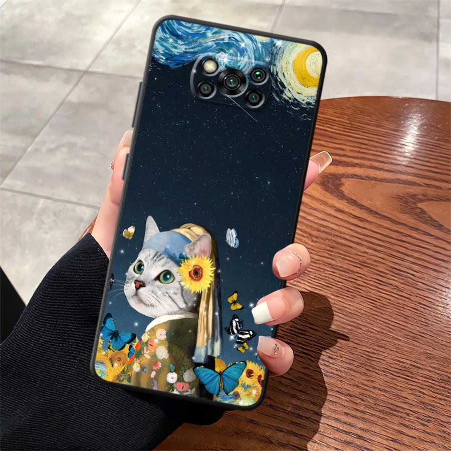 

Case for Xiaomi Poco F8 C75 C71 C61 M5 M3 M4 M7 F3 F1 X3 X4 X5 X7 Pro C50 Funda Phone Cover Cute Cartoon Cat Poco X4 Pro 5G
