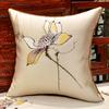 New Chinese-style Throw Pillows with Bird and Flower Embroidery Redwood Sofa Cushion Cover Large Cushion for Living Room Bed