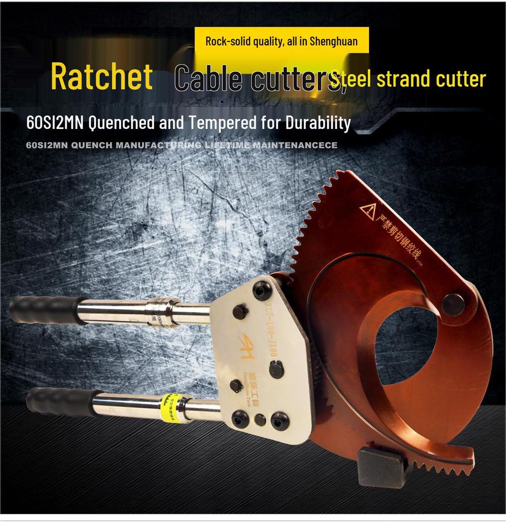 Steel Ratchet Cable Cutter Pliers for Copper, Aluminum, and Strand Cables (Models J40, J52, J75, J95, J130)