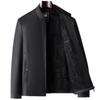 Men's Mid-Aged PU Leather Stand-Up Collar Jacket for Spring & Autumn