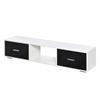 Móvel de TV para Televisões até 60" Mesa de TV para Sala de Estar Estilo Moderno com 2 Gavetas e Compartimento Aberto 140x30x32 cm Branco e Preto