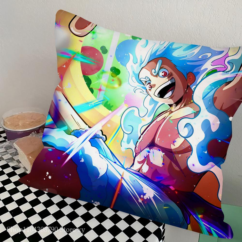 One Anime Pieces Monkey D. Luffy Pillow Case Fashion Square Pillowcase Bedroom Sofa Room Ins Decoration Leisure Cushion Cover