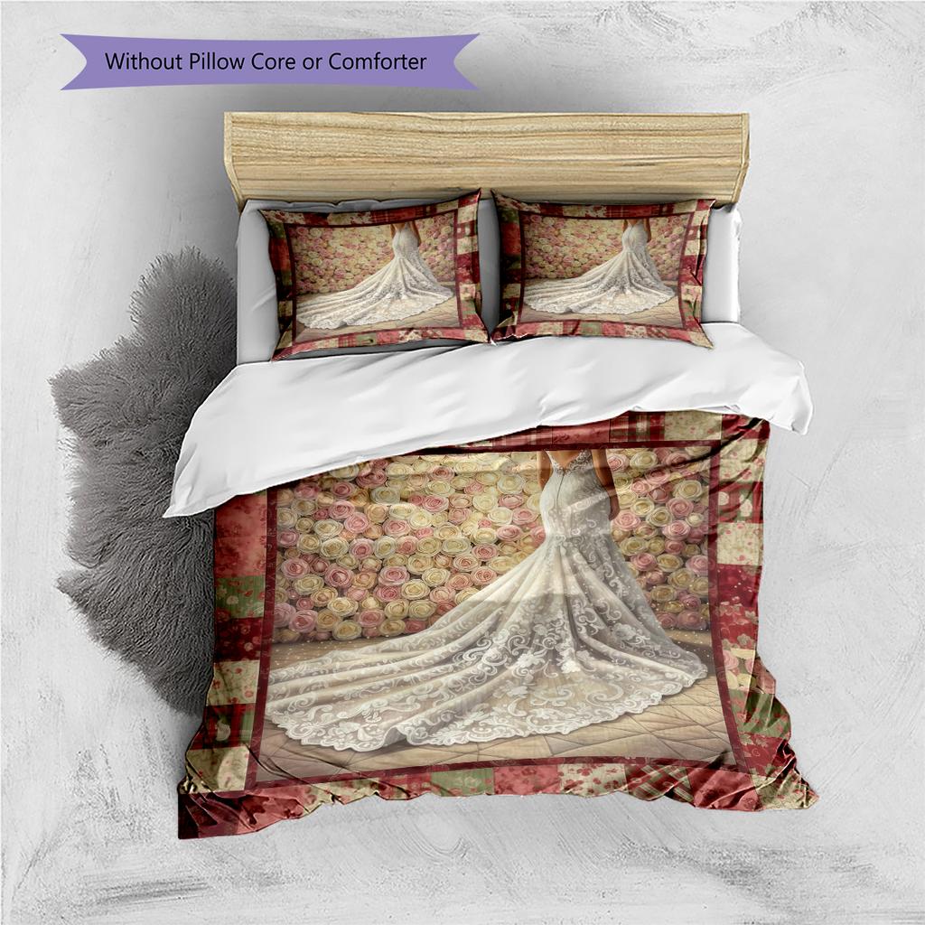 Cartoon Pattern Bedding Quilt Set Quilt Cover Pillowcase Home Decoration Birthday Gift (1 * Duvet Cover + 2 * Pillowcase, Without Core)