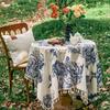Nappe ronde rectangulaire à motif floral, résistante aux taches, hydrofuge, infroissable, pour la maison, la cuisine, la salle à manger, les fêtes, l'intérieur et l'extérieur