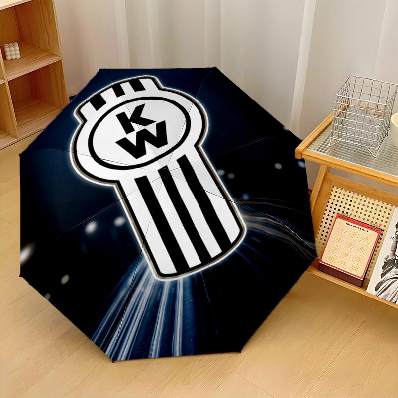 Kenworth Print 8?Ribs Automatic Umbrella Wind Resistant Lightweight Folding Umbrella For Outdoor Travel