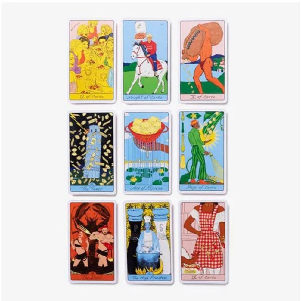 10.3*6cm The Pasta Tarot: A 78-Card Deck for Delicious Divination, A Playful, Accessible, and Delicious New Interpretation