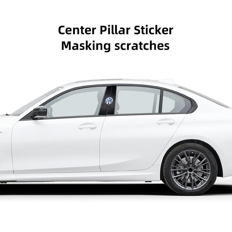 2Pcs Car Center Pillar Sticker Auto B Pillars Protective Film For VW Golf Polo Tiguan Touran Jetta Passat CC T5 GTI Arteon Caddy QC9
