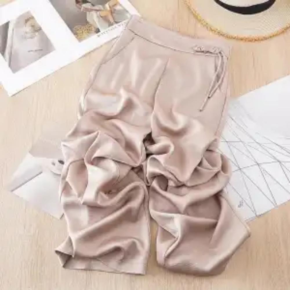 

Брюки палаццо для женщин на лето из прохладного ледяного шелка, прямые брюки, новый китайский стиль, брюки с принтом на пуговицах 4XL абрикосовый