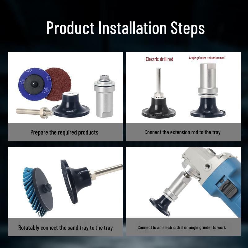 Angle Grinder Extension Set: Polisher for Metal & Wood Grinding, Rust Removal