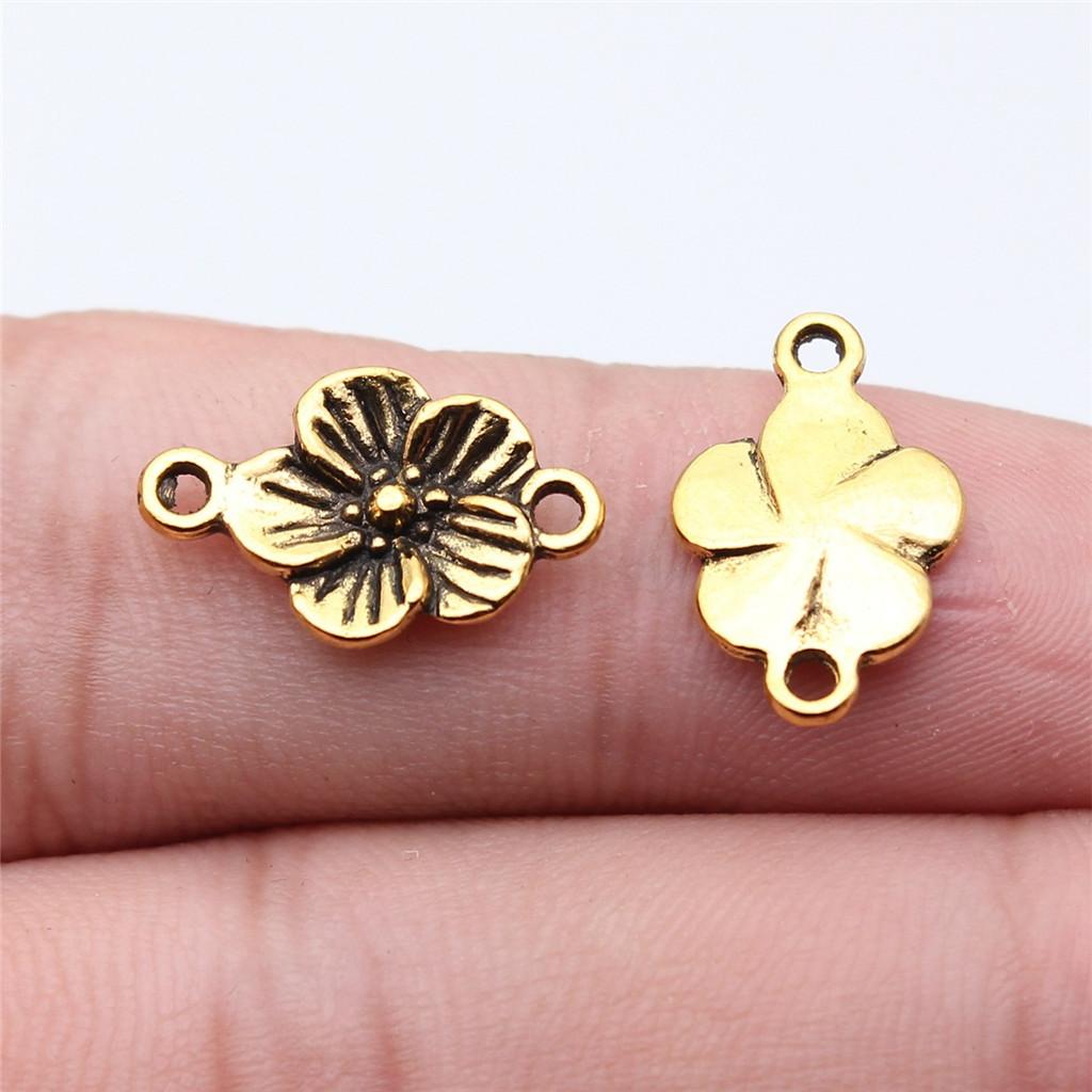 Connettori Fiore a Lavoro Aperto Gancio per Ciondolo Colore Bronzo Antico Creazione Gioielli Accessori Fatti a Mano Connettori per Ciondoli