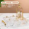 Nordic Style Glass Serving Tray Set With Divided Dishes Lids Fruit Nuts Snacks Dessert In Restaurant KTV Hotel