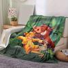 1pc. Cartoon Lion King Simba Timon Pumbaa Blanket, Home Decor Gift for All Seasons,Soft Flannel Throw Blanket, Versatile & Cozy for Bedroom,