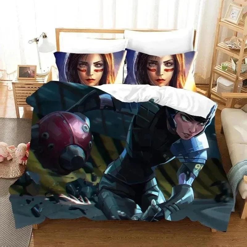 3D Film ALITA Battle Angel Bettwäscheset Jungen Mädchen Einzel- Queen-Size Bettbezug Kissenbezug Bett Kinder Erwachsene Heimtextilien
