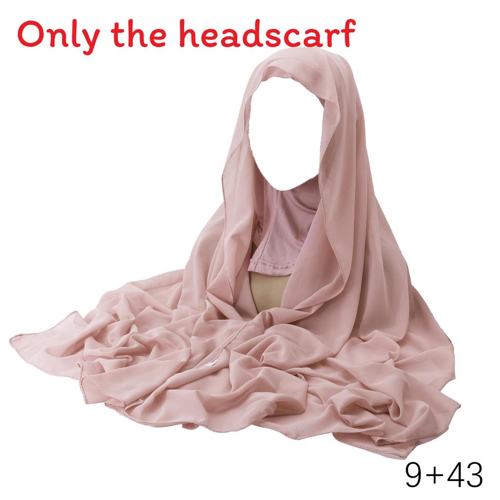 

Polyester Breathable Long Style Headscarf Base Cap Set For Summer Fashion Pink