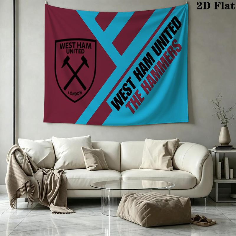 West Ham United FC Wall Tapestry Aesthetic Wall Hanging Printed Fabric Blanket Decorative Tapestries for Bedroom Living Room Home Decor