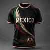 Men's Casual Round Neck Short Sleeve T-Shirt Lightweight Breathable Soccer Print with Mexico Graphic
