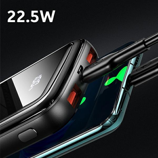 Usams Powerbank Pb58 10000Mah 22.5Wqc3.0+Pd Fast Charge Czarny/Black 10Kcd16101 (Us-Cd161)