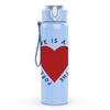 1PC Love Is A Kindness Red Heart Print 750ml Color Plastic Sports Water Bottle Leakproof Flip Straw Lid Suitable for Sports Office Home Use