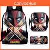 Wolverine Deadpool Movie Characters Trendy Cartoon Printed Backpack Student
