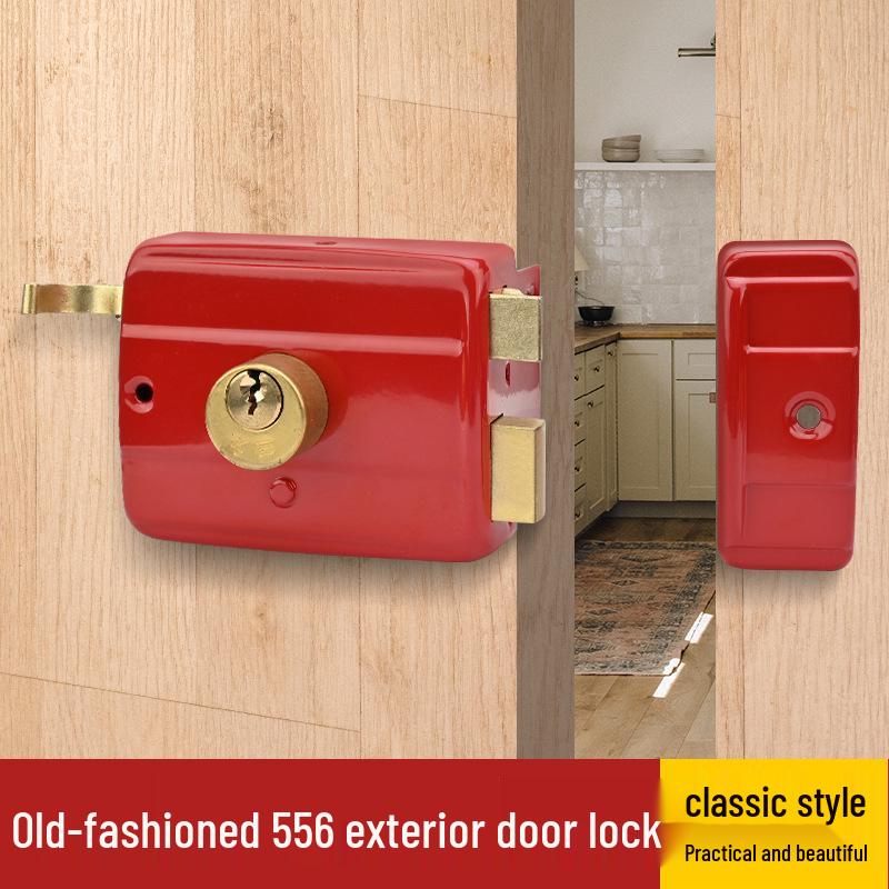 Home 559 Anti-theft Double Tongue Door Lock for Bedroom and Wooden Doors, Exterior Mount, Universal Fit 556