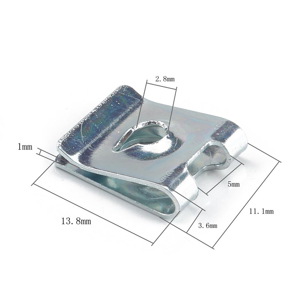 100pcs No.4 U Nuts Auto Door Installa Remove Convenient Simple Car Interior Trim Panel Fastener Clip U Type Nuts