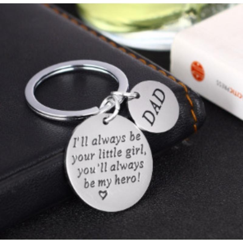 Jag kommer alltid att vara din lille pojke Nyckelring i rostfritt stål Varm familjedesign Modehänge Praktisk Mors dagspresent