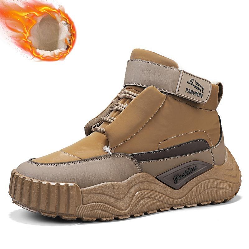 Men's Ankle Snow Boots Winter Plus Velvet Thick Warm Cotton Shoes Man Warm Thick NonSlip Casual Windproof Outdoor High-top Boots