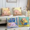 Cartoon Lulu Pig Pink Cute Funny Cushion For Bedroom Car Coffee Shop Room Soft and Living Room Sofa Decorative Pillow Cover Case