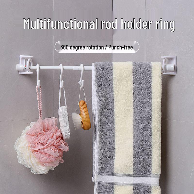 Punch-Free 360° Rotating Curtain Rod with Telescopic Bracket for Kitchen & Door Windows