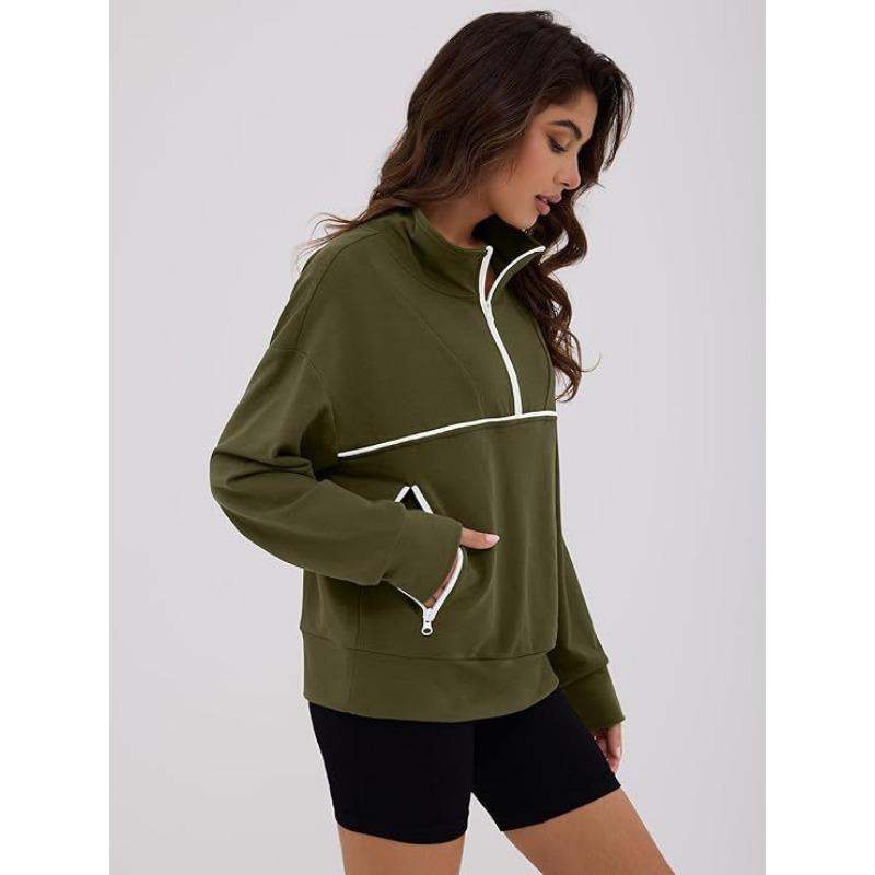 Fashionable Women's Hooded Sweatshirt Casual Pocket Top Loose Pullover