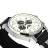 [Salvatore Marra] Watch Moon Phase Multi-Calendar 50m Waterproof Business Formal Men's Rubber Strap Limited Edition White Silver
