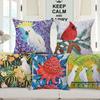 Australian Cockatoos Flower Bird Animals Oil Painting Cushion Cover Home Decorative Pillow Case Decor