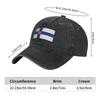 2025 State Flag of Finland Adult Retro Denim Washed Baseball Caps For Women  Cowboy Sunscreen Hat Hip Hop Peaked Cap